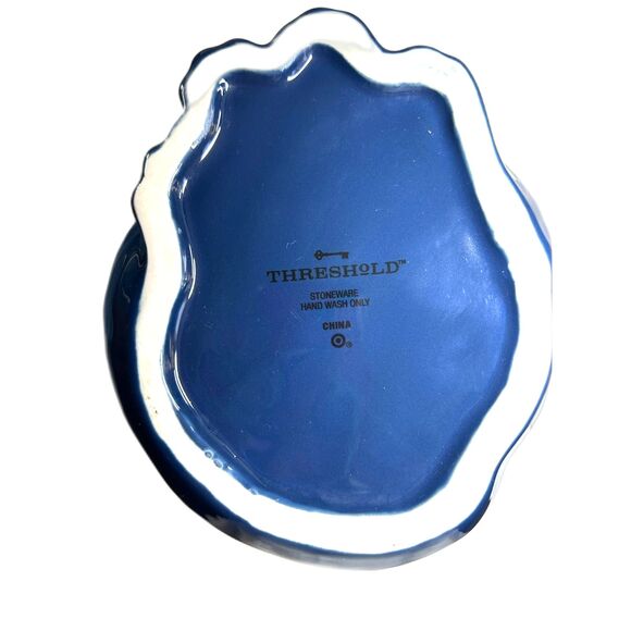 Threshold, Azure Blue Stoneware Fox Cookie Jar 11"H x 8"L x 6.5"W Hand Wash Only - Picture 6 of 10